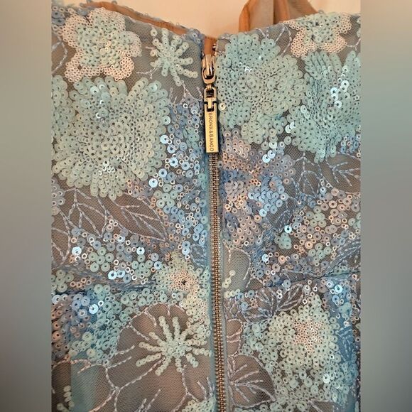 NWOT BRONX AND BANCO Farah Ocean Blue Sequin Multi Strapless Maxi Dress - Picture 11 of 16